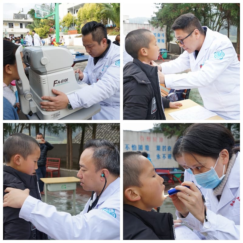 院團(tuán)委組織青年醫(yī)務(wù)人員到興義市威舍鎮(zhèn)下德赫小學(xué)進(jìn)行健康體檢義診活動(dòng)